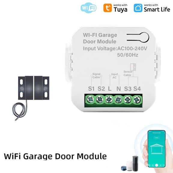 Smart WiFi Garage Door Opener Universal Wireless Remote Openers Gate Switch Sensor Remote App Control