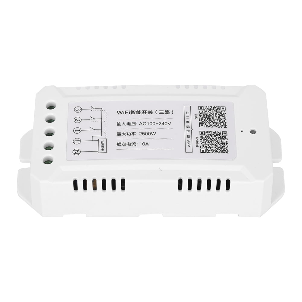 Gueiykk WiFi Smart Light Switch Dimmer DIY Wireless Breaker Module Voice APP Remote Control 3 Way AC100-240V