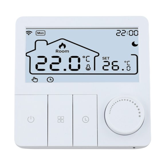 Smart WiFi/Programmable Boiler Thermostat With APP Remote Control And Voice Assistant Compatibility For Gas Boilers, Wall-Mounted Design, Weekly Scheduling(With WIFI)