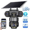 thumbnail image 1 of Smart WiFi Solar Security Camera, Triple Lens, Supports 360° Panoramic Tracking, Infrared Night Vision, and Two-Way Audio - Solar & Battery Powered (Memory Card Not Included), 1 of 9