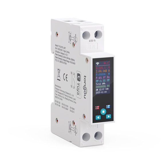 Smart WiFi Switch 1P+N AC90-240V 1-50A with LCD Display and Remote Control