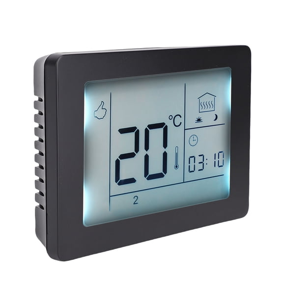 Smart WiFi Thermostat - Digital Temperature Controller for Home & Office, Phone App Remote Control, Sleek Black Touchscreen Display (110-240V)