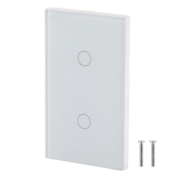 Smart WiFi Touch Screen Switch, 2-Way Light Control, Single Circle Panel, White, 14 x 8 x 5 in