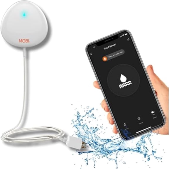 Smart WiFi Water Leak Detector, App Alerts, Flood Sensor Alarm with 48 Extension Probe, No Hub Required, 24/7 Monitoring for Basement, Kitchen, Bathroom