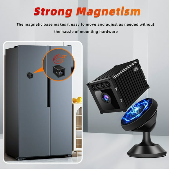 Smart WiFi Wireless Indoor Camera, Mini Container Security Cam with AI Motion Detection, Night Vision, Cloud Storage, Rechargeable Battery, Baby & Pet Monitor