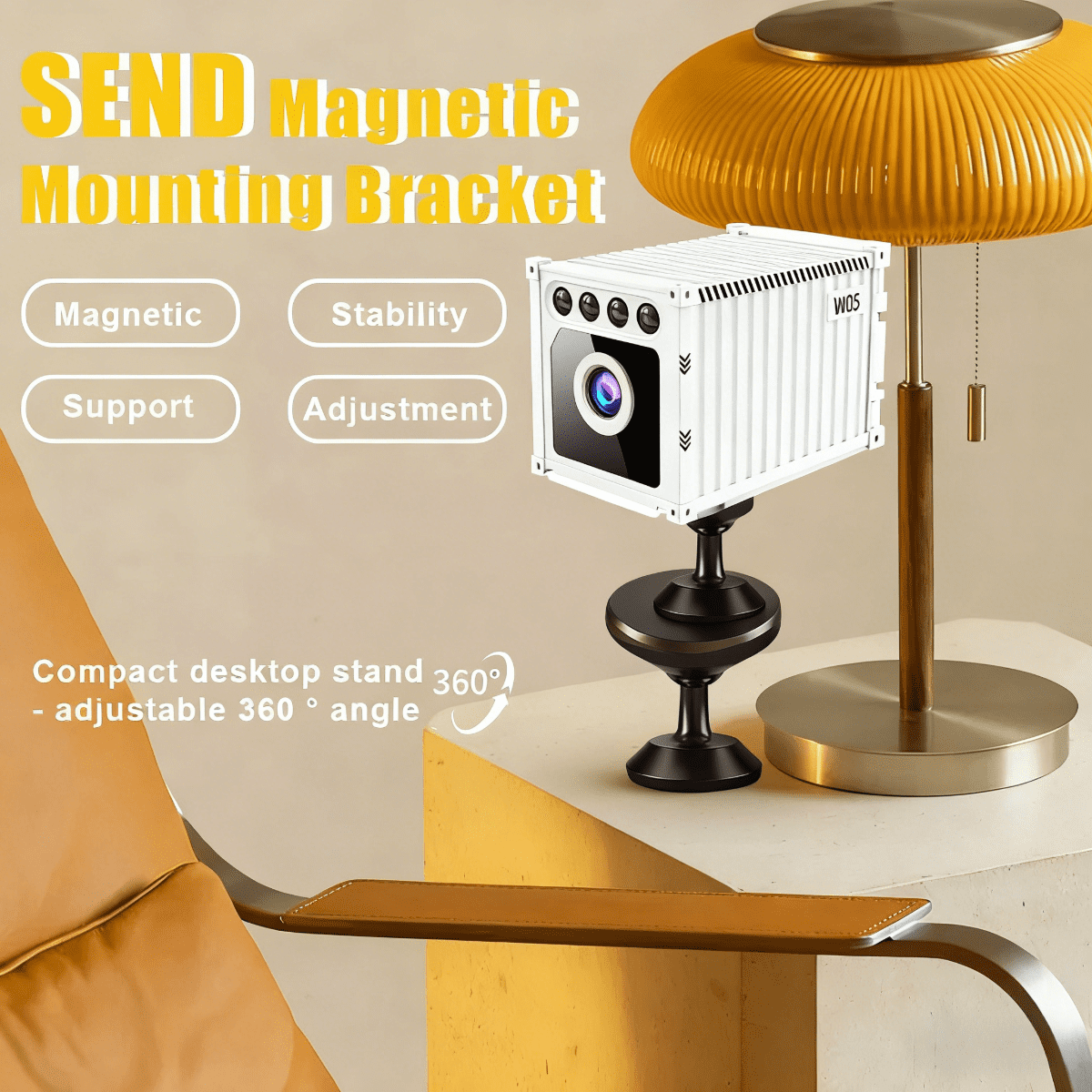 Smart WiFi Wireless Indoor Camera, Mini Container Security Cam with AI ...
