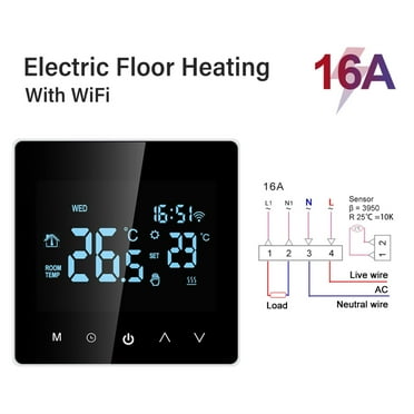 Smart Wifi Thermostat Electric Floor Heating Water/Gas Boiler LCD Digital Touch Temperature Control Wireless ,Save Energy