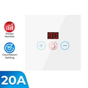 Smart Wifi Touch Timer Switch, Control Gas Boiler/Water Heater Remotely, Voice Control, App Control, Power Monitor White
