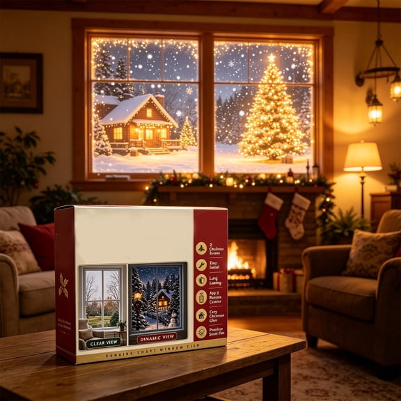 Smart Window Film, APP Control Christmas Scene Projection, for Holiday Window Home Display
