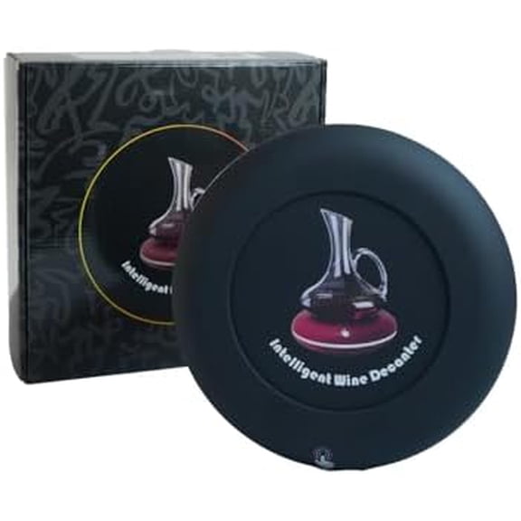 Smart Wine Decanter Automatic Rotation Wine Aerator Adjustable speed Smart Swirl Aerating Base Ages Wine in Minutes Wine Gifts for Christmas Wine Lovers,Birthday, ect(Black-Silver)