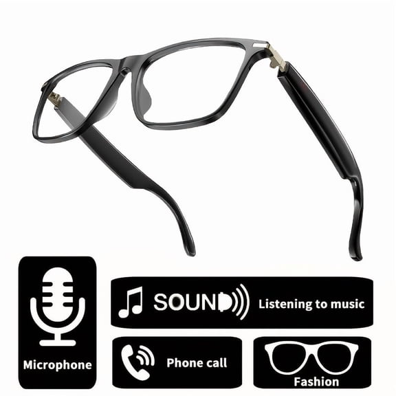 Smart Wireless 5.3 Glasses: Bluetooth Calls, Music, Sports Headphones, Rechargeable, HIFI Sound, Anti Blue Light & UV Lens, Unisex Tech Gift for Birthday Christmas Halloween