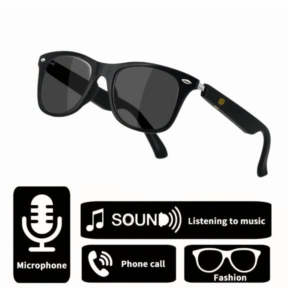 Smart Wireless 5.3 Glasses: Bluetooth Calls, Music, Sports Headphones, Rechargeable, HIFI Sound, Anti Blue Light & UV Lens, Unisex Tech Gift for Birthday Christmas Halloween