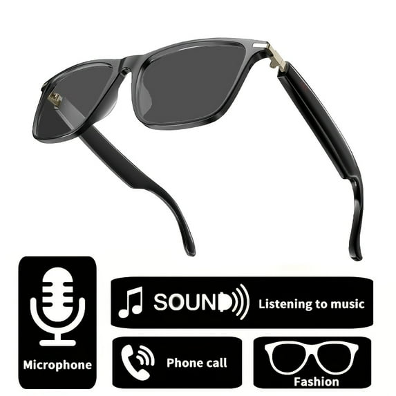 Smart Wireless 5.3 Glasses: Bluetooth Calls, Music, Sports Headphones, Rechargeable, HiFi Sound, Long Battery, Anti-Blue Light & UV Lenses, Unisex Tech Gift for Birthday/Christmas/Halloween