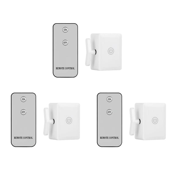 Smart Wireless Light Switch Remote Control Kit No Wiring Needed 15-20M Range Rechargeable Battery White Compact Design