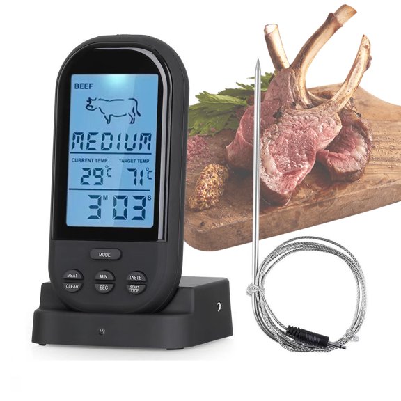 Smart Wireless Meat Thermometer BBQ Pitmaster Assistant Barbecue Thermometer with 60-yard Transmission