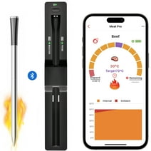 Smart Wireless Meat Thermometer - Bluetooth Digital Food Cooking Thermometer APP Control Kitchen Thermometer for Oven Grill BBQ Smoker