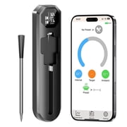 Smart Wireless Meat Thermometer with 500FT Bluetooth Range, App Remote Monitoring, Time Reminder, for Cooking, Baking, Oven, Grilling