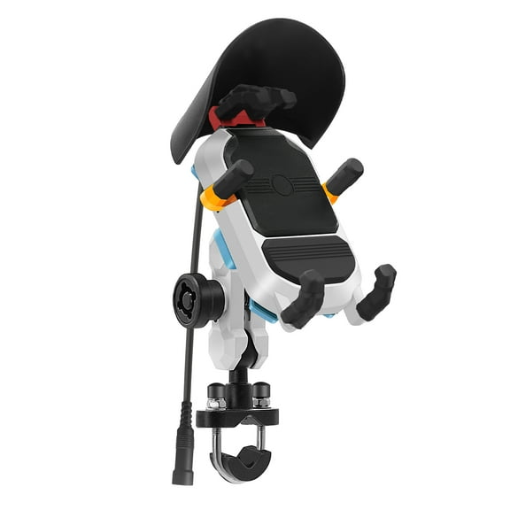 Smart Wireless Motorcycle Handlebar Phone Charger 15W Smart Sensor Cellphone Holder Mount Compatible for iPhone 14/13/13 Pro/13 Pro Max/13 Mini/12/12 Pro /11/11 Pro/XS Max/XR iPad Pro Air Mini