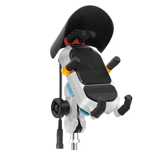 Smart Wireless Motorcycle Phone Charger 15W Smart Sensor Cellphone Holder Mount Compatible for iPhone 14/13/13 Pro/13 Pro Max/13 Mini/12/12 Pro /11/11 Pro/XS Max/XR iPad Pro Air Mini M10