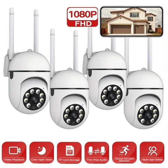 Smart Wireless Security Camera, 1080P FHD, 2. 4G WiFi, USB Power Supply, with Motion Detection, Night Vision, Remote Monitoring, Two-way Audio, for Elderly and Children Protection