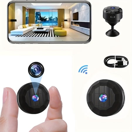 Smart Wireless Security Camera - 2.4GHz WiFi Indoor/Outdoor, USB Rechargeable for Travel/Renters | Home Pet Monitoring, No SD Card, Mobile App