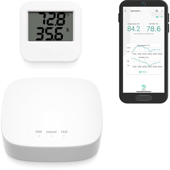 Smart Wireless Temperature & Humidity Sensor, 3-Pack, Wide Temp Range for Fridge, Green House, Pet Cage, App Alerts, Emails, Text/SMS alerts- Hub Required : Patio, Lawn & Garden
