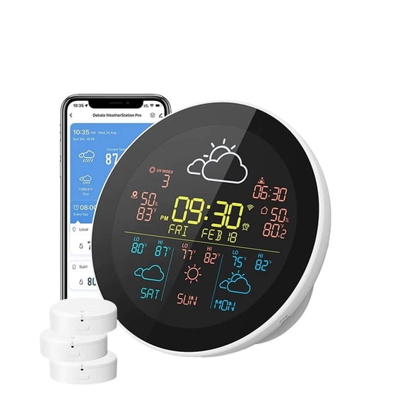 Smart Wireless Weather Station, 3-Day Forecast with 3 Remote Sensors & App