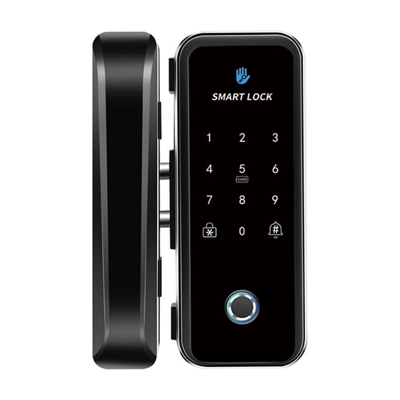 Smart Wooden Glass Door Lock Bluetooth Remote Unlock Fingerprint Password Control