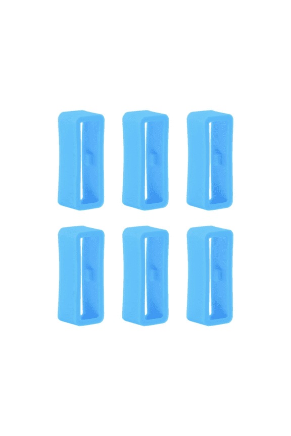 Smart Wristband Accessories Universal Rubber Ring Buckle Set for 24mm Watch Straps and Activity Bracelets 6PCS