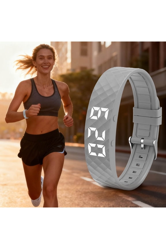 Smart Wristband with Vibration Reminder and Sleep Monitoring, Rechargeable Sports Alarm Watch for Activity Tracking
