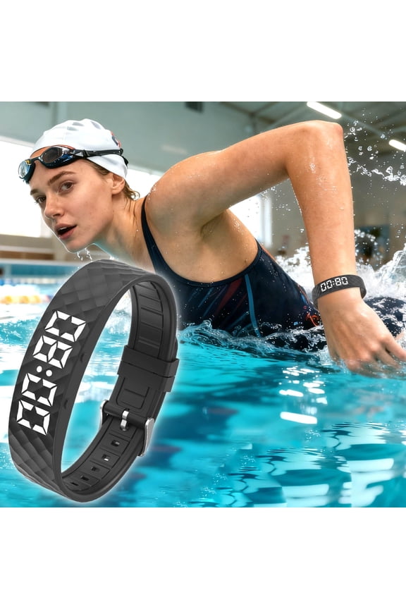 Smart Wristband with Vibration Reminder and Sleep Monitoring, Rechargeable Sports Alarm Watch for Activity Tracking