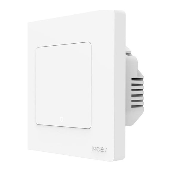 Smart for ZIGBEE Light Switch for Tuya, Star Ring Series Wall Switch with RF Remote, Elegant PC Touch Button for Home Lighting Control, 86x86mm, White and Black(1 Gang White)