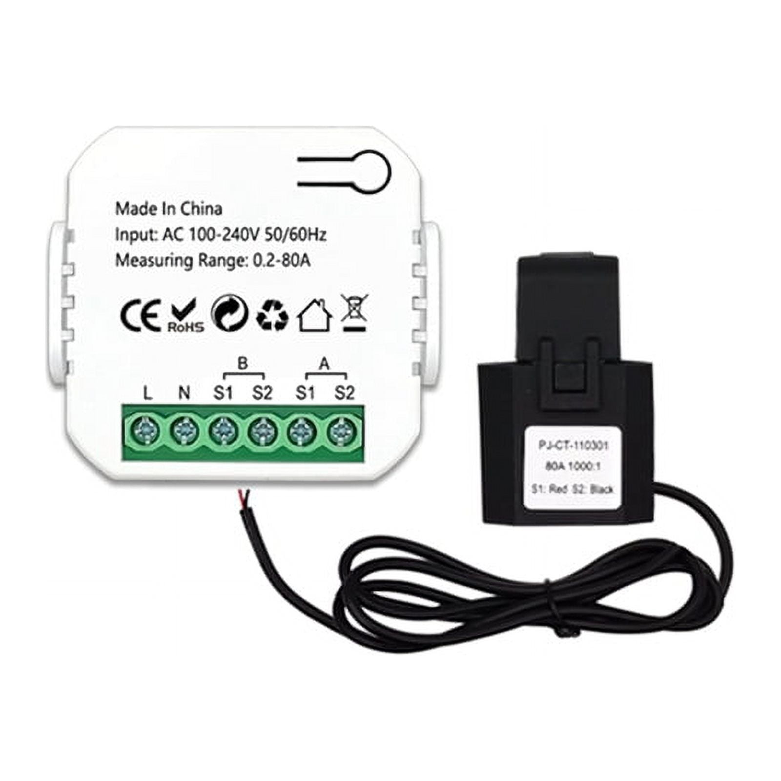 Smart ZigBee Energy Meter 2 Way Bidirectional with Current Sensor Clamp