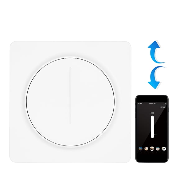Smart Zigbee Light Switch, 100-240V Touch & Button Dimmer Switch, Neutral Wire Required, White