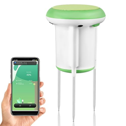 Smart Zigbee Soil Moisture Sensor,Bluetooth Soil Sensor, Room Thermometer Indoor Soil Tester, Smart Plant Sensor,Zigbee Hub Required for Garden, Lawn, Indoor Pots - App Remote Control