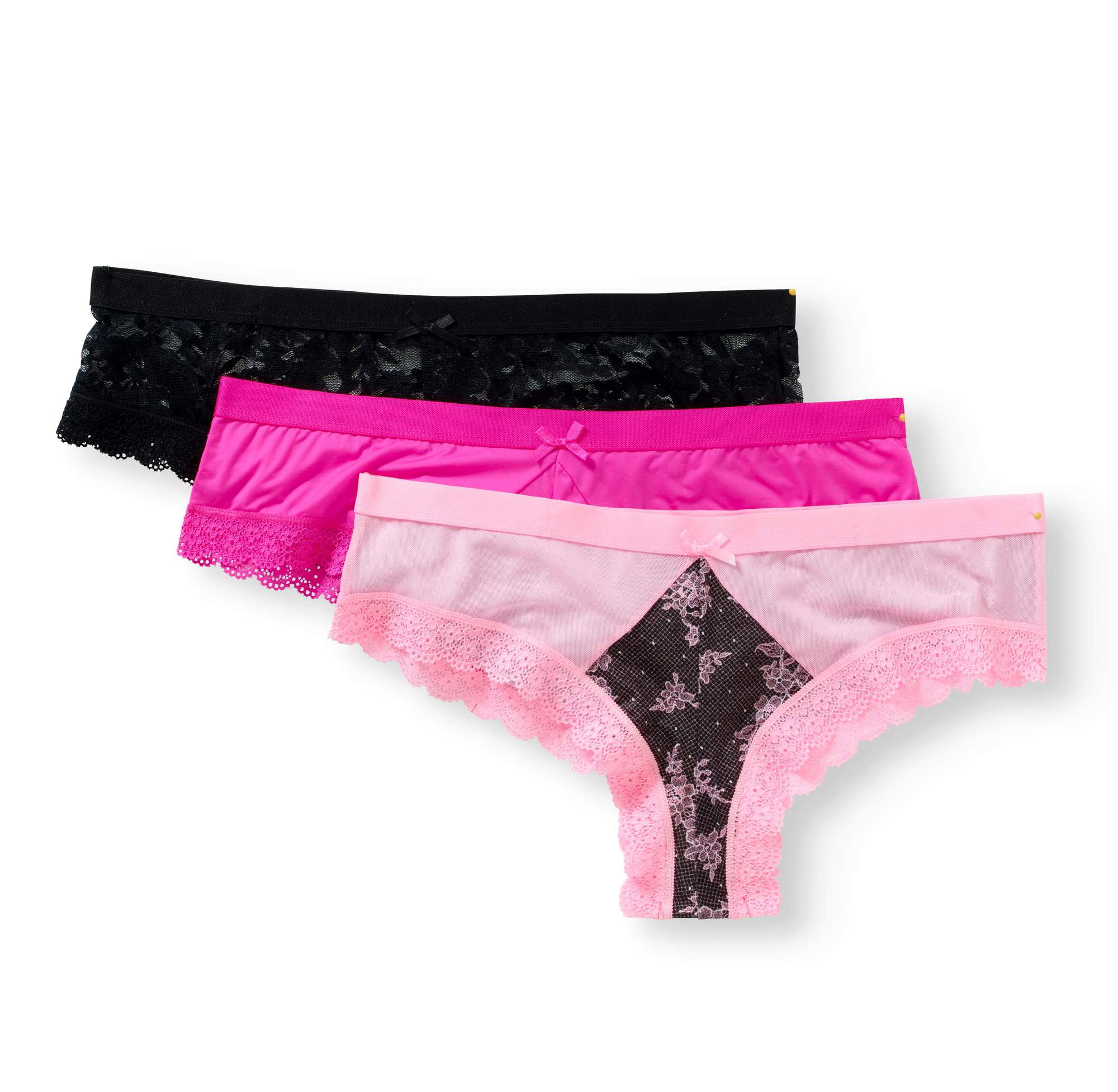 Smart and Sexy Ladies Wide Band Cheekster Panty, 3 pack 