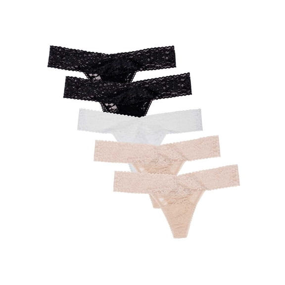 Smart and Sexy Women's Favorite Lace Thong Panty, 5-Pack