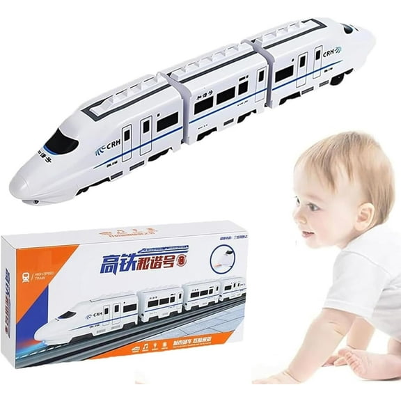Smart chain-linked train children's toy, rechargeable, with lights and sound effects, fun learning game, high-speed train toy, with lights and sound effects, suitable for boys and girls.