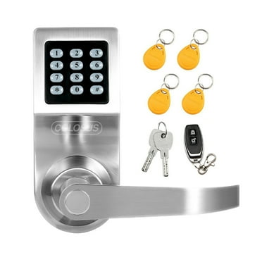 Smart door lock Keyless Electronic Door Lock, Keypad with Key Fobs and Remote (Silver)