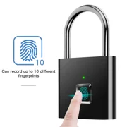 Smart fingerprint lock anti-theft keyless security padlock with USB cable, family gift