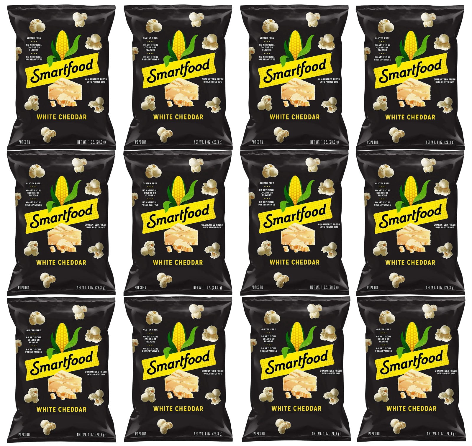 Smart food Popcorn, White Cheddar, 1 Oz Bags, Pack of 12, Bundled by Shoppyway