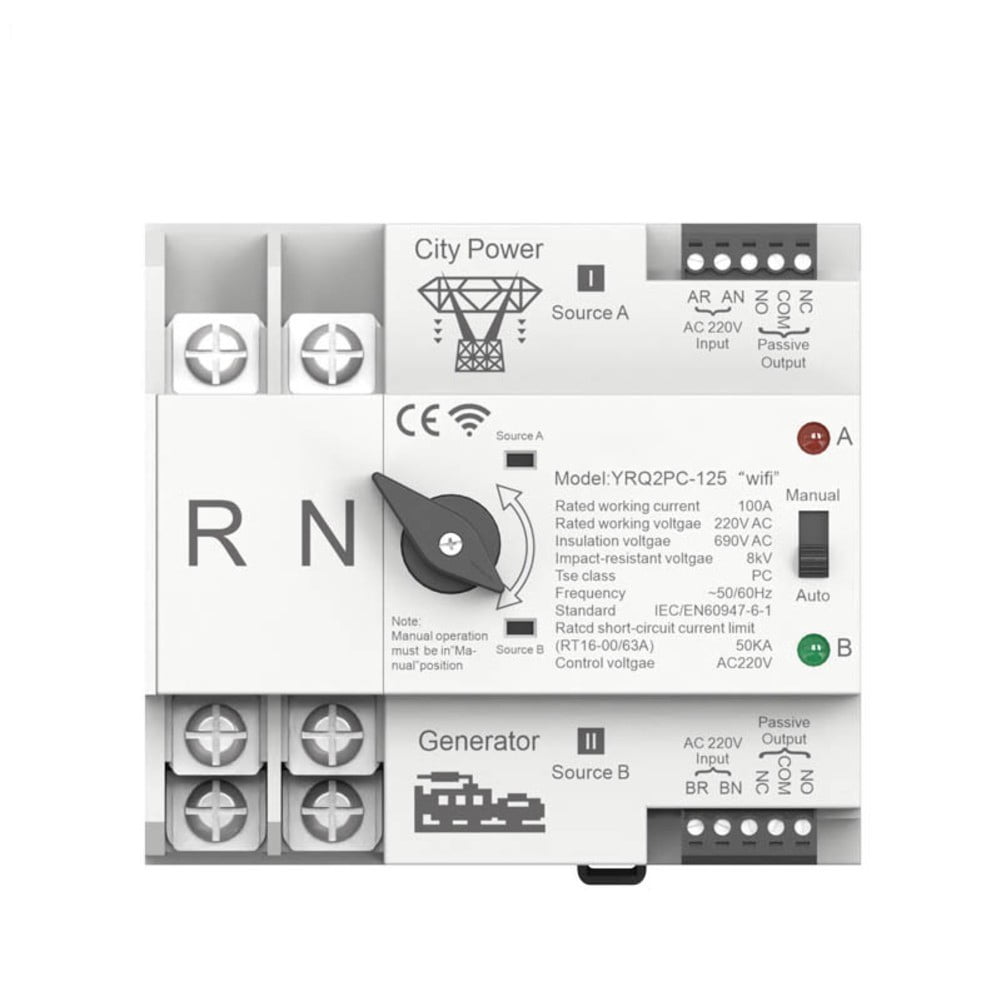 External Ats Timer Smart for ATS Dual Power Automatic Transfer Switch Timer Relay AC125A ...