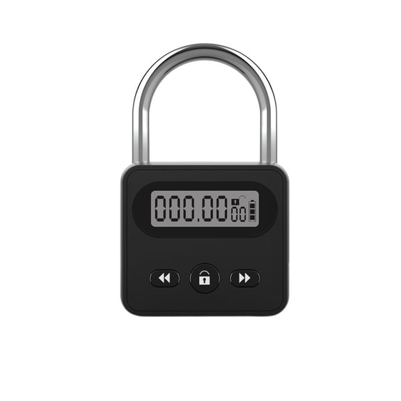 Smart for Time Lock with LCD Display, Rechargeable Electronic Timer Padlock for Phone Addiction Control, Metal Alloy Delay Lock 3.1x1.8 Inch(Black)