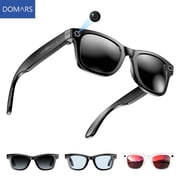 Domars AI Smart Glasses with 8MP HD Camera, Bluetooth 5.3 & Wi-Fi, IP65 Waterproof, 35g Ultra-Light, Touch Control & Voice Assistant for Photography, Outdoor Sports & Work