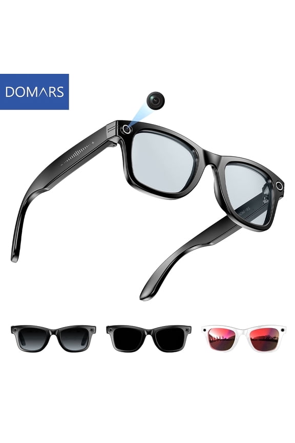 AI Smart Glasses with 8MP HD Camera, Bluetooth 5.3 & Wi-Fi, IP65 Waterproof, 35g Ultra-Light, Touch Control & Voice Assistant for Photography, Outdoor Sports & Work