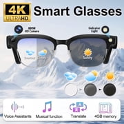 Smart glasses with camera and Bluetooth - Sports AI glasses, image stabilization, real-time translation, object recognition, long battery life, suitable for meetings and video recording