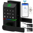 thumbnail image 1 of Smart Door Lock,Blacksmith Biometric Smart Lock With Handle,APP Control and Fingerprint,Keyless Door Lock Smart Deadbolt for Home,Apartment,Office,Black, 1 of 8