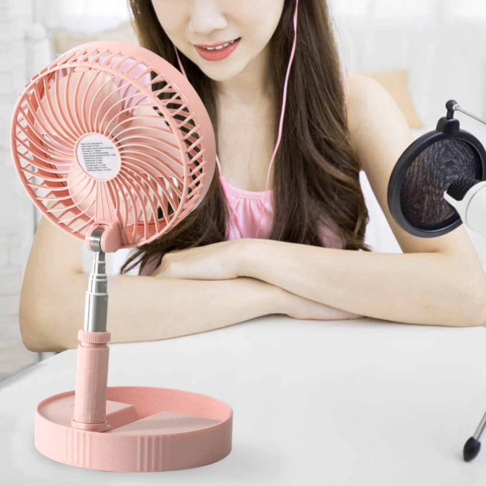 Smart home Portable Foldable Rechargeable Oscillating Fan 3600mah ...