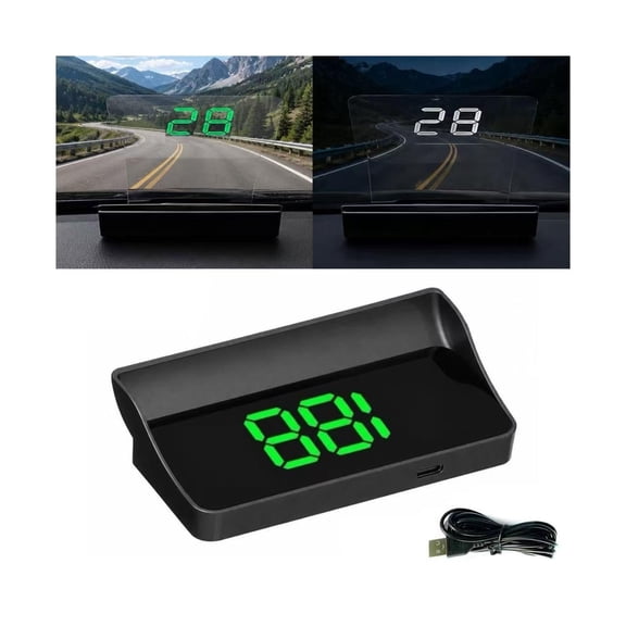Smart in-Car Co-Pilot Windshield Display Speedometer Head up Display
USB Powered Plug & Play, MPH Display, 10Hz Refresh, Automatic Brightness Adjustment, Smart Large Display Car Speedometer