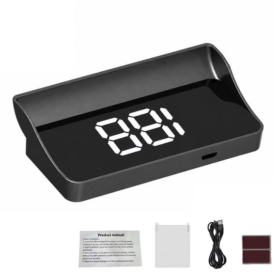 Smart in-Car Hud Co-Pilot, USB Car Windshield GPS+BDS Speedometer, 10hz Refresh Auto Brightness Large Mph, Display Plug & Play, Windshield Speed Display for Cars Trucks & Motorcycles